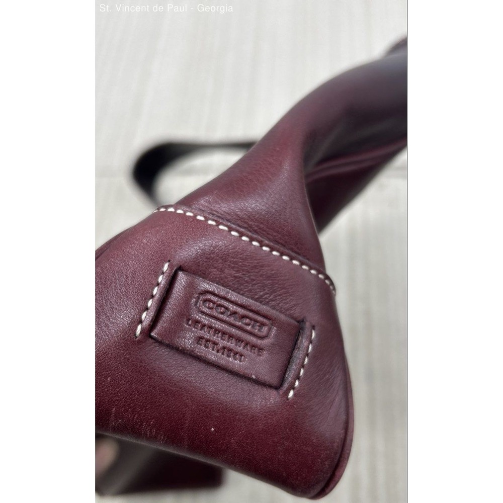 Vintage Coach Hampton's Hobo Burgundy Leather Shoulder Bag 7783 Great Condition - Picture 6 of 11